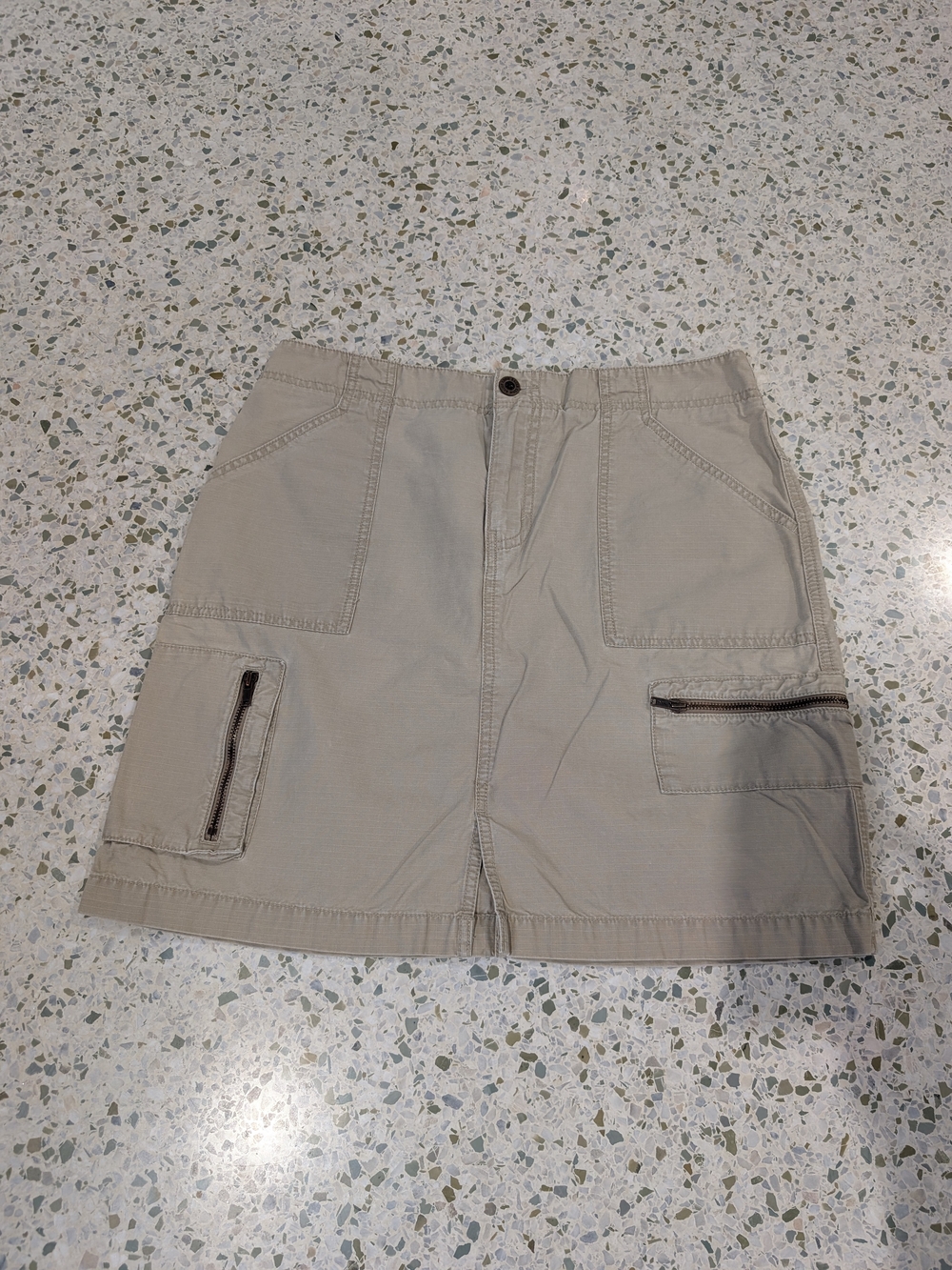 Eddie Bauer Khaki Beige Cargo Mini Skirt